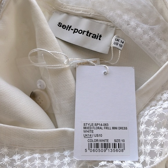 Self-Portrait Mixed Floral Frill Mini Dress - Picture 4 of 16